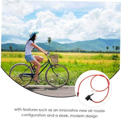 lurrose 防?設計プラスチックヘッド搭載自転車空気入れホース 多機能バルブアダプター付き耐寒性対応自転車インフレーター延長用チュー