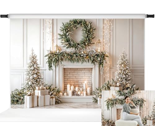 Toile de fond Noël de 3x2m pour réussir vos photos de famille devant la cheminée