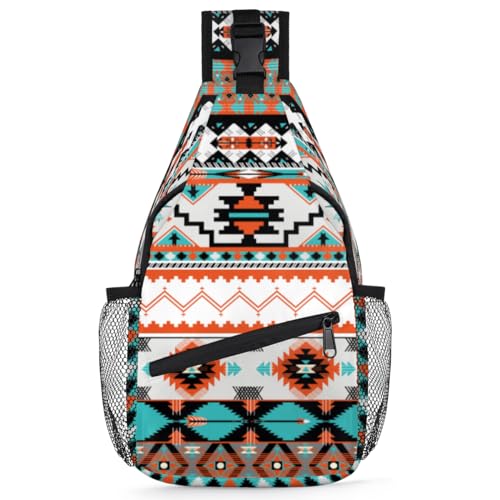 Aztec Sling Backpack for Women, Mini Travel Hiking Daypack Small Crossbody Shoulder Bag