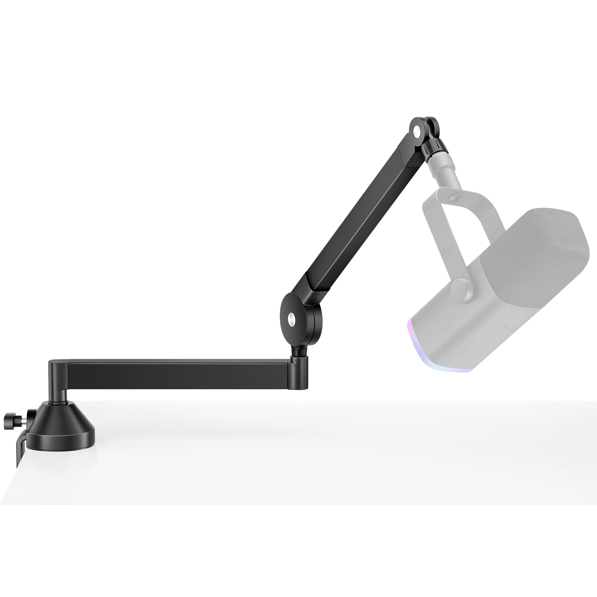 InnoGearLow Profile Mic Arm, 360° Rotatable Microphone Boom Arm Mic Stand for Fifine AM8 K669B Blue Yeti HyperX QuadCast SoloCast AT2020, with Mic Clip 3/8" to 5/8", 3/8" to 1/4" Adapter, Black