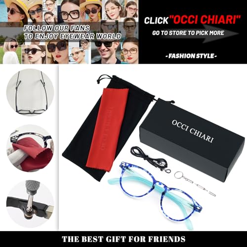 Image of OCCI CHIARI Blue Light Reading glasses Women 1.0+ Computer Readers for Petite Face(1.0 1.25 1.5 1.75 2.0 2.25 2.5 2.75 3.0 3.5 4.0 5.0 6.0)