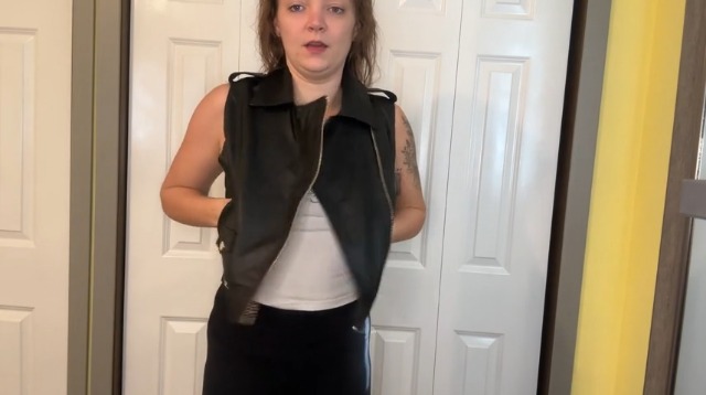 DIASHINY Faux Leather Vest For Women Lapel Sleeveless Moto Slim