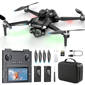 M66 Drone with 4.3″ Foldable HD Screen Controller, 1080P HD Camera Drone for Beginners with Obstacle Avoidance, Optical Flow,Brushless Motor, 40-Min Flight Time, Easy to Fly