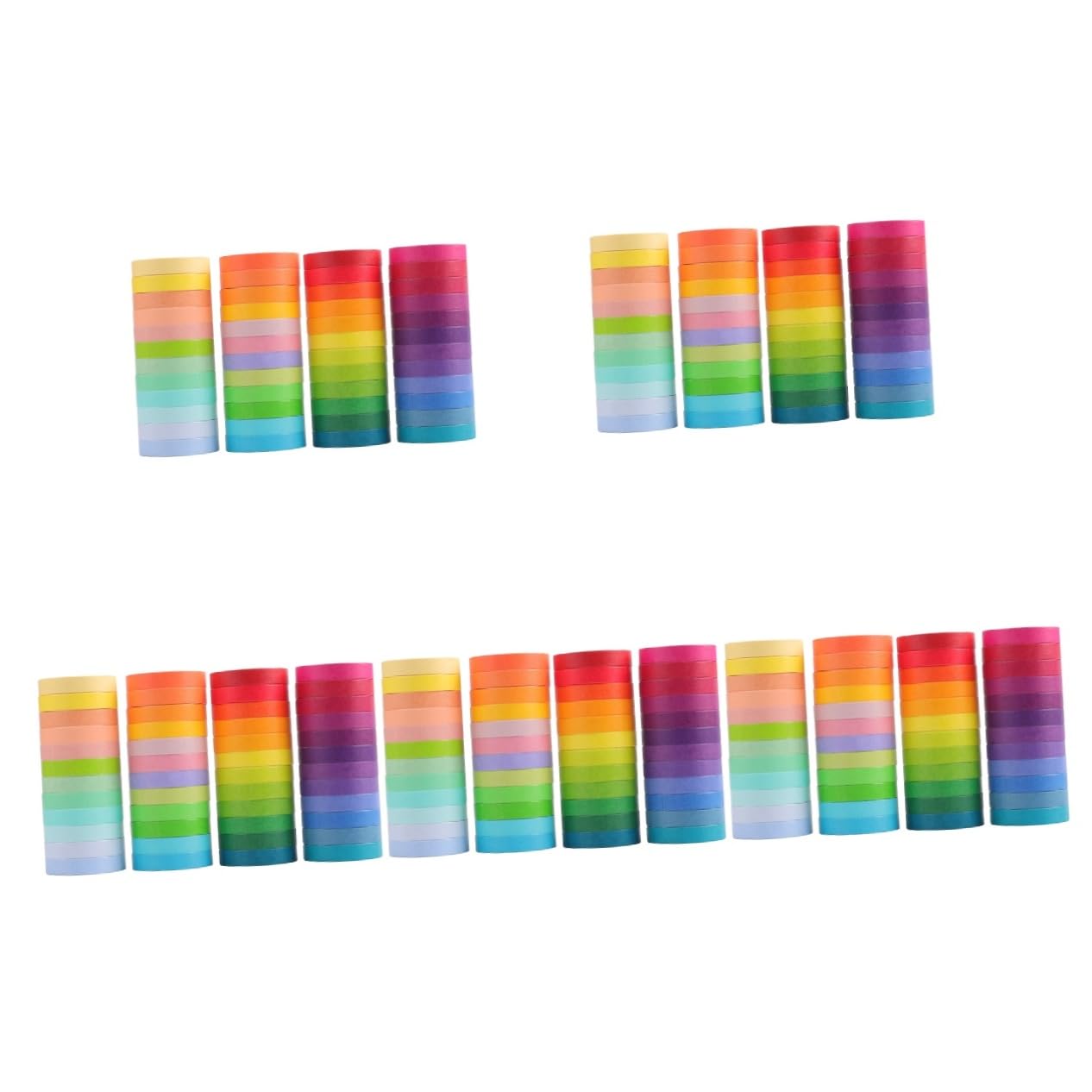 jojofuny 240 Rouleaux Rubans Washi Arc Ciel Ruban Adhésif DIY pour Scrapbooking Journal Planificateur Décoration Polyvalente