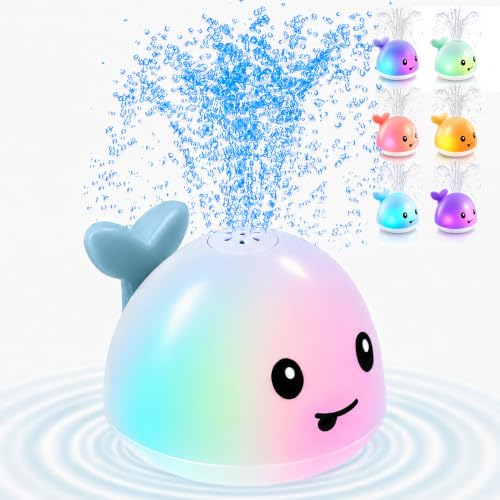 Image of Gigilli Whale Baby Bath Toys for Kids, Pool Water Toys for Baby Boy Girl | Bath Toy Sprinkler Light up Bath Toys for Babies, Toddlers Bathtub Toys Baby Birthday Gifts