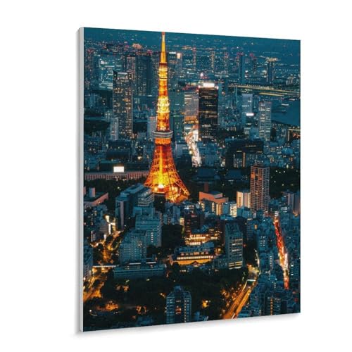 数字油絵 ラッセン 夜に光る東京タワー デジタル油絵 数字キットによる絵画 DIY絵 手塗り 魅力的な都市景観 美しい日本の風景写真 数字キット塗り絵 壁飾り ホーム オフィス装飾 数字塗り絵 手工芸 初心者 大人 子供 贈り物 40×50cm