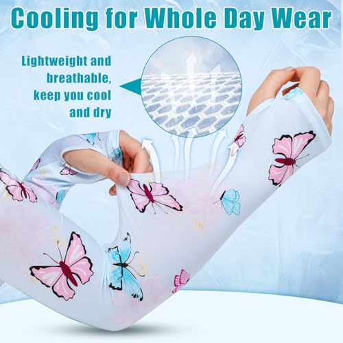 Image of Bebila Gardening Sleeves for Women Farm UV Sun Protection Anti-Scratch Cooling Sleeves with Thumb Hole Arms Cover Outdoors