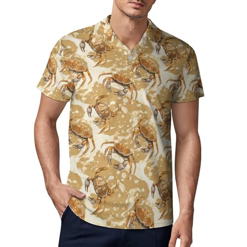 Crabs Novelty Men's Short Sleeve Shirts Funny Golf Tennis Work T-Shirt Sport Tee 2XL