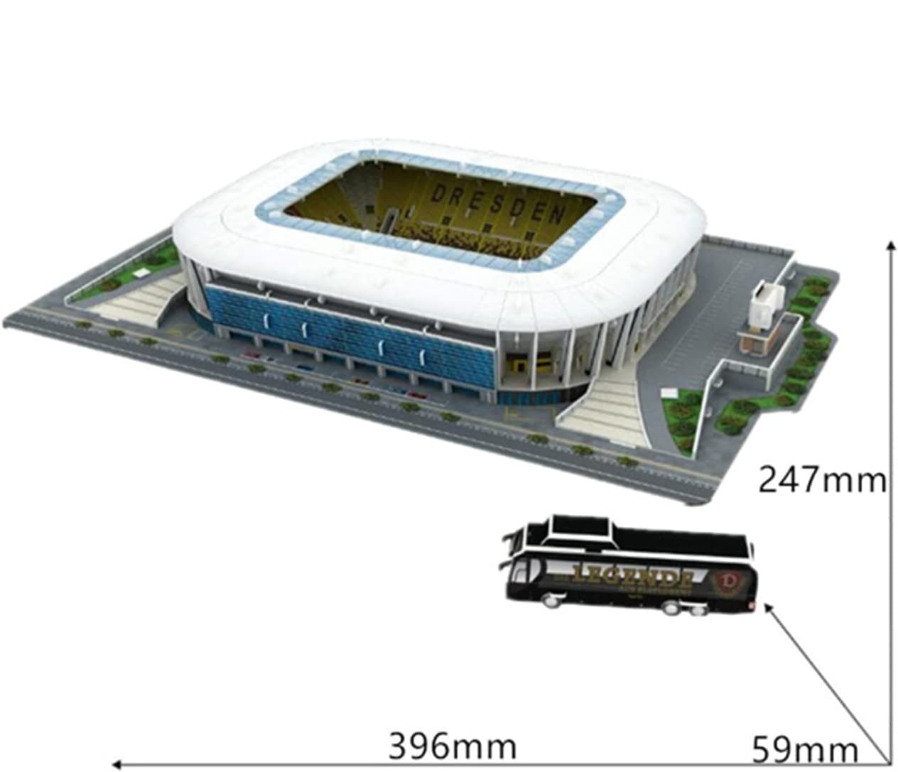 3D-Puzzle DIY Gebäude Spielzeug Modell Stadion Replik Fußballplatz for Kinder und Erwachsene