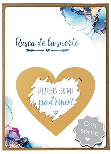 Image of Joli Coon Tarjeta de rascar Quieres ser mi padrino con sobre