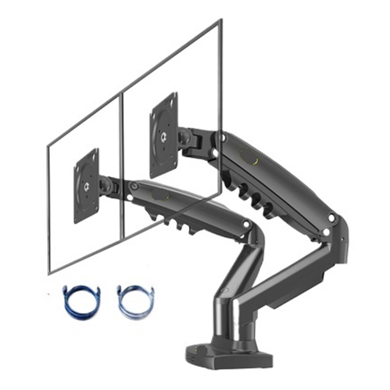 Support de moniteur rotatif 360 double bras F160 à ressort à gaz fluide