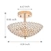 POPILION Crystal Ceiling Light, Semi Flush Mount Ceiling Light, Mordern Small Chandelier Light Fixture, Mini Chandelier Light for Bedroom Bathroom Chandelier, Ceiling Fan, Living Room, Hallway