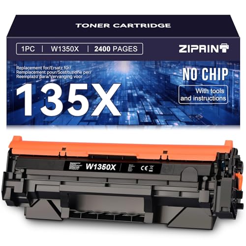 ZIPRINT W1350X   Tóner de Repuesto para HP 135X W1350X W1350A para HP LaserJet M209 M209dw MFP M234 M234dw M234sdw M234sdn (1 Negro, sin Chip)