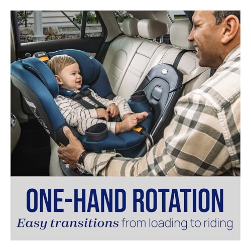 Image of Chicco Fit360 SE ClearTex Rotating Convertible Toddler Car Seat with 360 Degree Rotation for Rear-Facing and Forward-Facing Usage (No Infant Insert Included) | Stellar /Blue