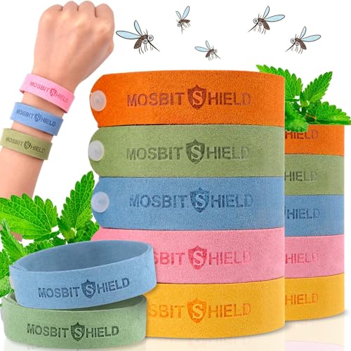 12Piezas Pulseras Repelentes de Mosquitos, Pulsera Mosquitos Antimosquitos, Natural No Tóxica, Ajustables Bandas Repelentes,para los Niños y Adultos, 5 Colores