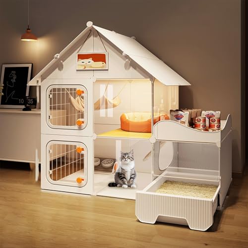 犬 ゲージ 屋根付き 大型犬 ゲージ 組立簡単 ペットゲージ キャスター付き 説明書付き 犬 ゲージ 犬小屋 頑丈 中型犬 犬用ケージ 引き出しトレー付き 犬のゲージ 室内外兼用 (106*36*106 cmホワイト)
