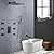 KATAIS Thermostatic Shower System Matte Black Shower Fixtures 12 Inch Wall Mounted Full Body Shower System with Tub Spout, 4 Way Shower Faucet with 6 PCS Body Jets, Handheld Shower