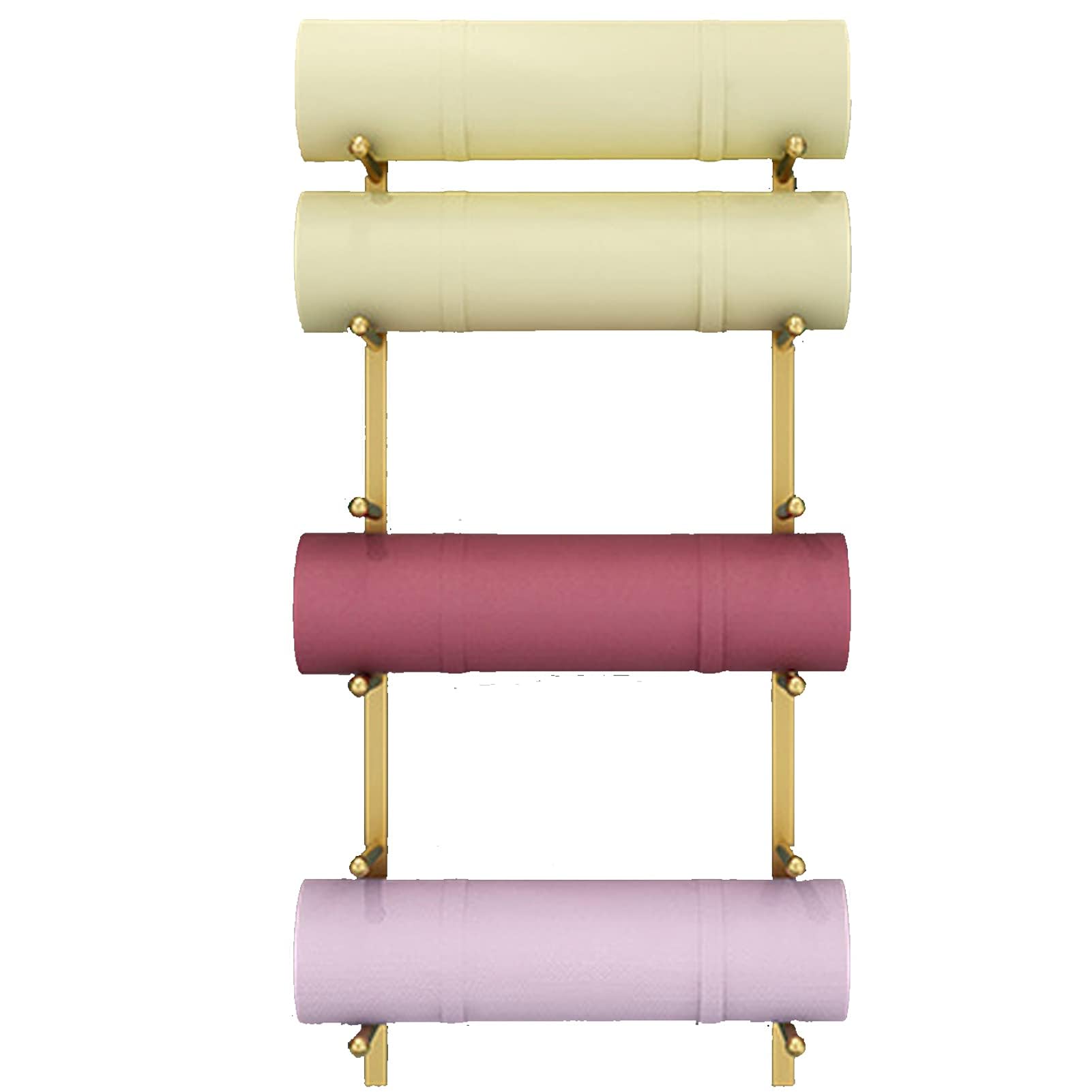 Organizador de almacenamiento para esterilla de yoga montado en la pared, estante de exhibición de metal para rodillos de espuma, soporte para esterilla de ejercicio, decoración de gimnasio de gran