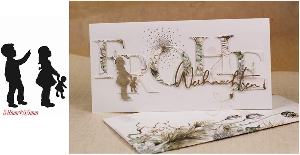 Briartw Boys and Girls Cutting Dies for Cards Making,DIY Scrapbook Decoration Gift Card Cardstock Crafts Stencil