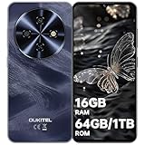 OUKITEL C5 Smartphone 2025-16GB+64GB/1TB Telefono Cellulare, 6.52" HD Cellulare, 5000mAh Telefoni, 13MP+5MP Cellulari e Smartphone Android 14, 4G Dual SIM/Face ID/GPS/OTG, Nero