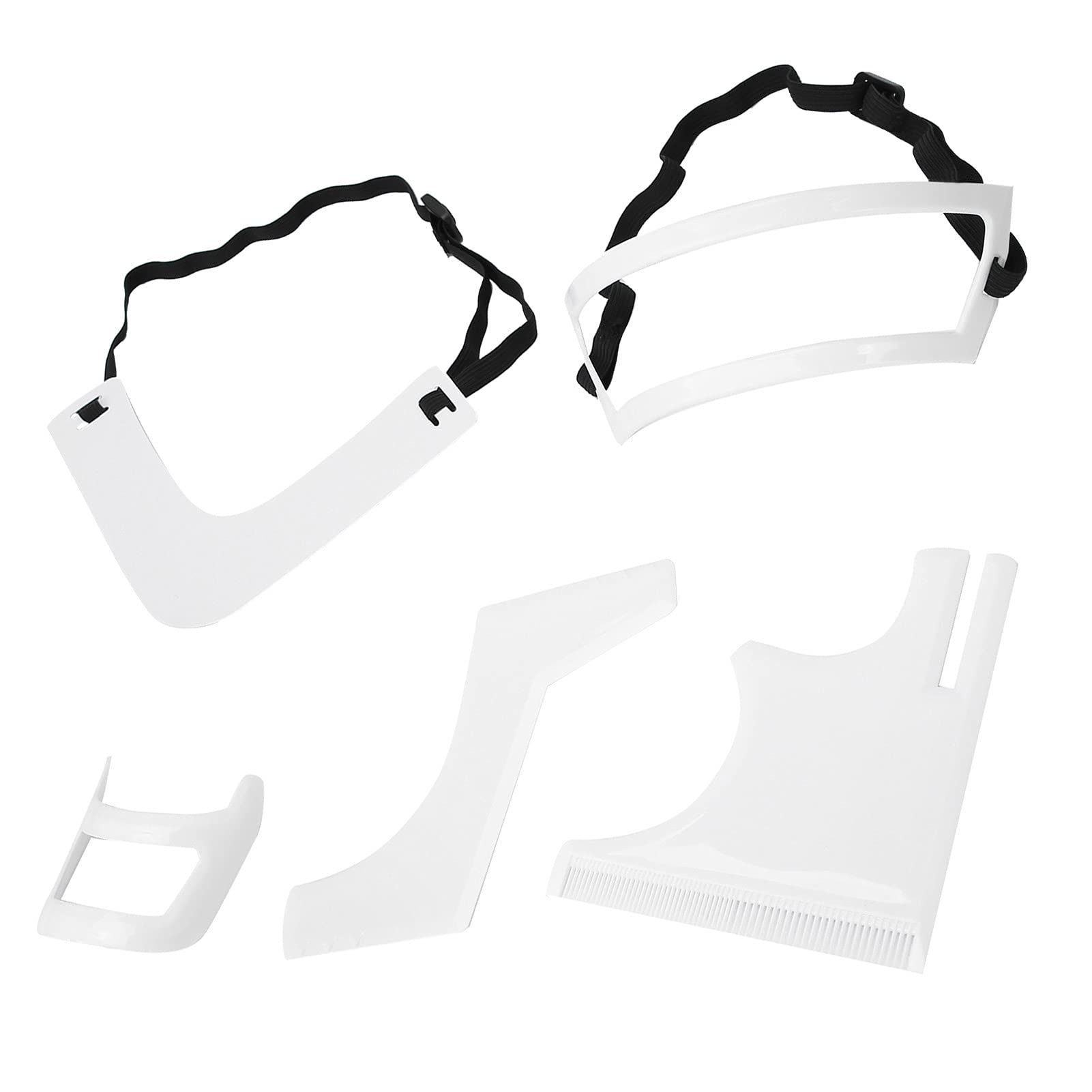 5PCS Kit D'outils de Mise en Forme de Barbe pour Hommes, Ensemble de Modèles de Guide de Barbe Modèle de Délié Pochoir Modèle de Rasage de Bord de Moustache Toilettage Coupe de Barbe Styling Kit D'out
