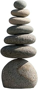 Natural River Rocks Stacked Stone Balanced Rock Cairn Sculpture - Zen Stones Meditation Cairn Septuple