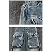 Cargo Pants for Girls 10-12 Teens Girls Wide Leg Pants Baggy Jeans High Elastic Waist Denim Cargo Pants Streetwear Distressed Boy-Friend Trousers (Blue, 9-10 Years)