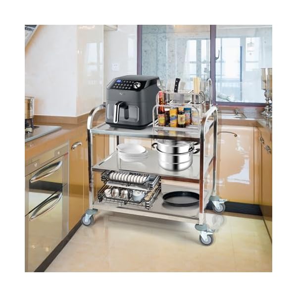 AQNIEGEP-Stainless-Steel-Utility-Cart-3-Tier-Heavy-Duty-Kitchen-Cart-with-Lockable-Wheels-400lbs-Capacity-for-Restaurant-Lab-Office-Commercial-Grade-Easy-Assembly AQNIEGEP-Stainless-Steel-Utility-Cart-3-Tier-Heavy-Duty-Kitchen-Cart-with-Lockable-Wheels-400lbs-Capacity-for-Restaurant-Lab-Office-Commercial-Grade-Easy-Assembly