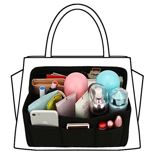 xhorizon Felt Handbag Organizer, Multi Insert Pocket Bag in Bag Organizer