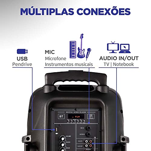 MONDIAL Caixa de Som Amplificada Connect Power II, Bivolt, Preto/Vermelho, 500W RMS - CM-550 glide