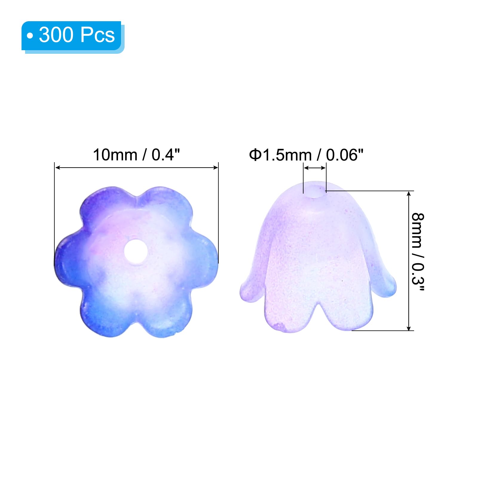 Cuentas Flores Esmeriladas 100 Cuentas De Flores De Acrílico Lucita De 10 Mm - Colores Surtidos, Acabado Esmerilado Para Bisutería Abales Joyería 10mm