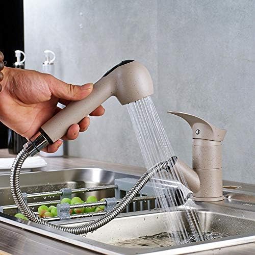 Grifos de Cocina extraíbles y giratorios de 360 Grados, Grifo de Cocina ahorrador de Agua, Mezclador de grúa Pulida de latón, Grifo de Agua Caliente y fría.