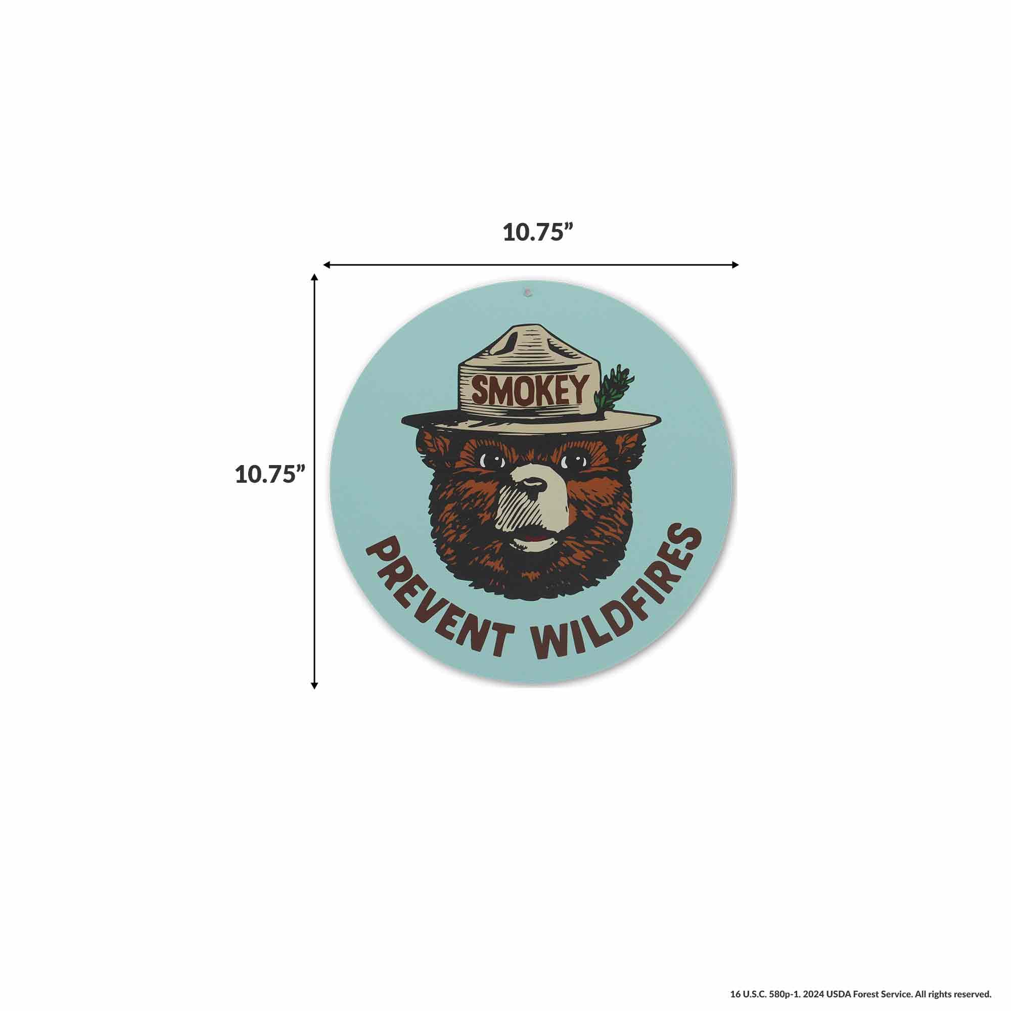Amazon.co.jp: Smokey Bear PreventWildfires Blue Round メタルサイン