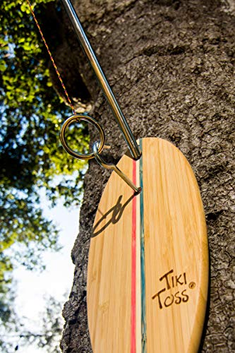 Tiki Toss Ring Toss Game for Adults & Kids - 13 Inch Deluxe Americana Edition - Outdoor or Indoor Hook and Ring Game w/ 5 Foot Telescoping Pole and String - Man Cave Accessories - Thumbnail 5