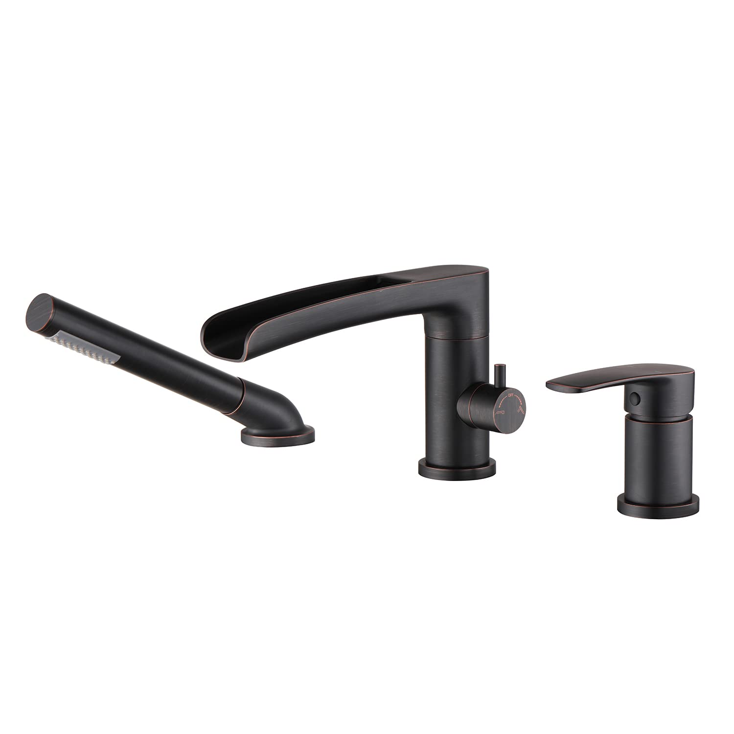 Wowkk Waterfall Roman Tub Faucet Oil Rubbed Bronze Deck Mount