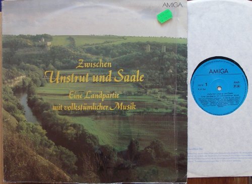 Pochette de Zwischen Unstrut und Saale / Eine Landpartie mit volkstümlicher Musik / 1987 / Bildhülle mit ORIGINAL bedruckter Innen-Schutzhülle und mit ORIGINAL Verkaufsfolie fast vollständig eingehüllt / AMIGA # 845344 / Deutsche Pressung / 12" Vinyl Langspiel Schallplatte