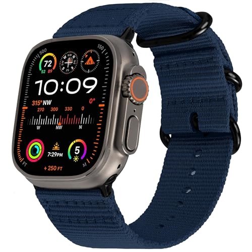 Bracelet en nylon robuste CZKE haut de gamme tissé et résistant pour Apple Watch Ultra