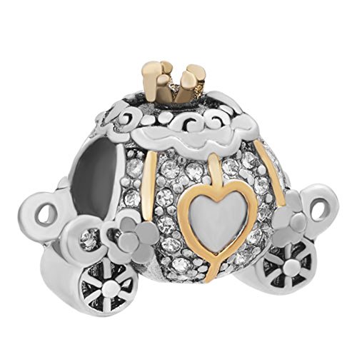 CharmSStory Cinderella Carriage Charm Beads for Charm Bracelets