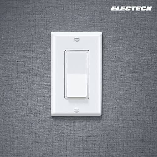 20 Pack - Electeck Single Pole Wall Light Switch, Rocker On/Off Paddle Control, 15A 120/277V, Wall Plate Included, Ul Certified, White #TOP3