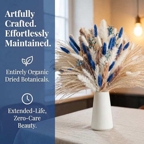 Ramo de flores secas Blue Pampas Grass y Bunny Tails miniatura 5
