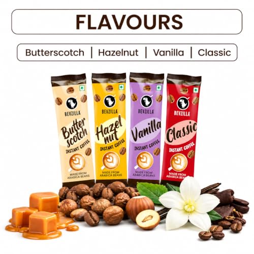 Image of Bevzilla Assorted Instant Coffee Powder 128g | Mixed Flavours | Rich Aroma & Smooth Taste | Easy to Prepare