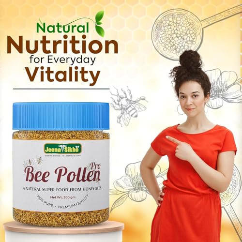 Image of Jeena Sikho Bee Pollen Pro | Raw & Natural Bee Pollen | Nutrient-Dense Superfood | For Daily Energy & Nutrition | 200 g, Pack of 3