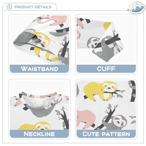 Wusikd Colored Sloth Boy Girl Sweatshirt Toddler Crewneck Pullover Sweater Long Sleeve Clothes M3