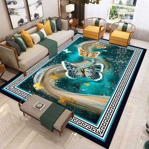 Tapis imprimé papillon jaune 120X200CM déco chambre ado - 2