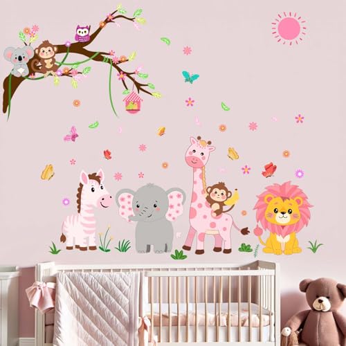 Vinilos decorativos infantiles con animales de la selva miniatura 2