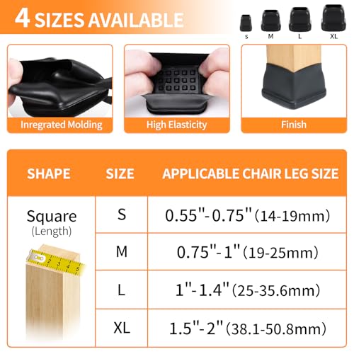 Patins de pieds de chaise en téflon carrés : protégez votre moquette des marques - 3