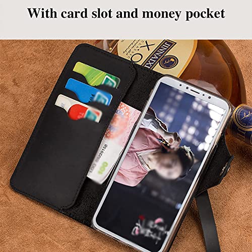 Funda para iPhone 14 Plus carcasa de piel con tapa y tarjetero 4