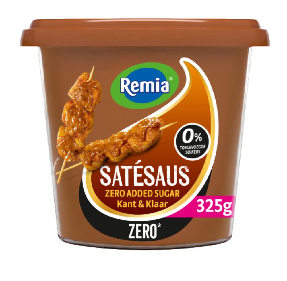 6 X SATESAUS ZERO ADDED SUGAR - KANT & KLAAR/ERDNUSS - SOSSE 0% ZUCKERZUSATZ - 6 X 325 GR - BY REMIA