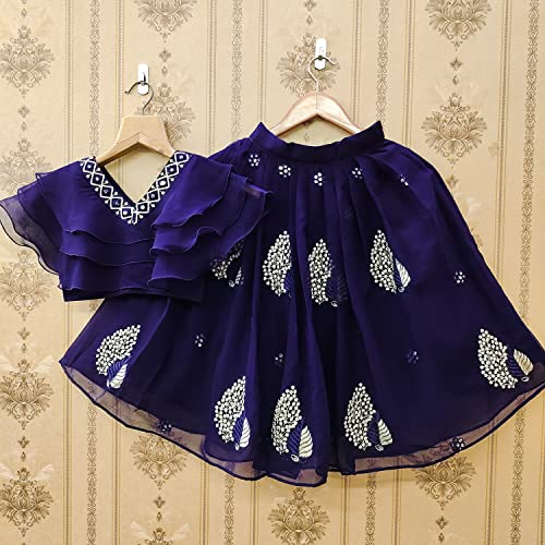 Image of Helene Girl's Georgette Silk Embroidered Readymade Lehenga Choli Set | 3-8 Years | Ethnic Wear |