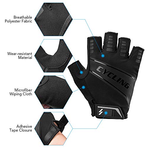 pedkit Luvas de ciclismo Luvas de ciclismo de meio dedo para motos de estrada Luvas de bicicleta ant